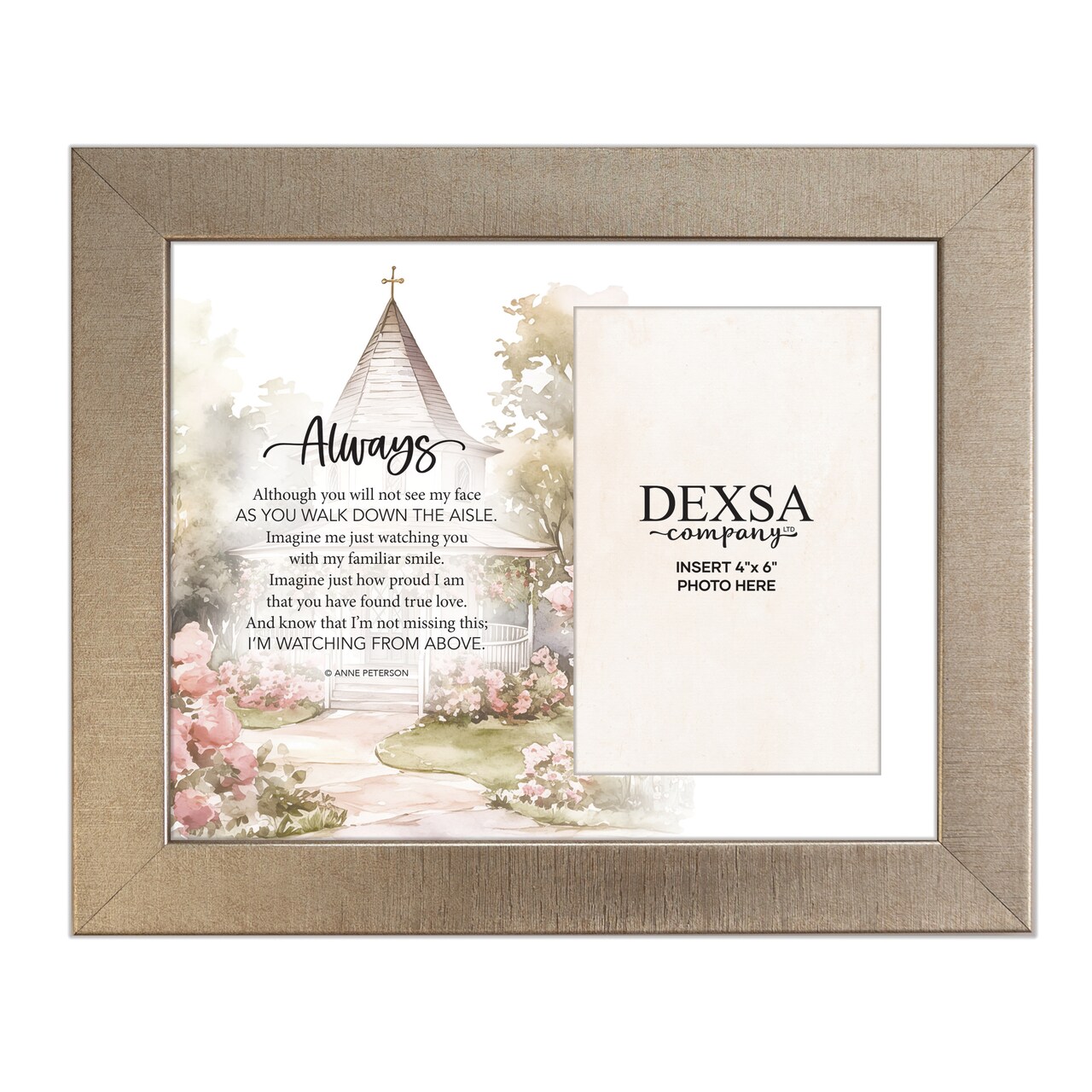 Always Bereavement Photo Frame Wood Plaque with Easel and Hook Wall Tabletop Art - 10 inches x 12 inches - Hold 4x6 Photo